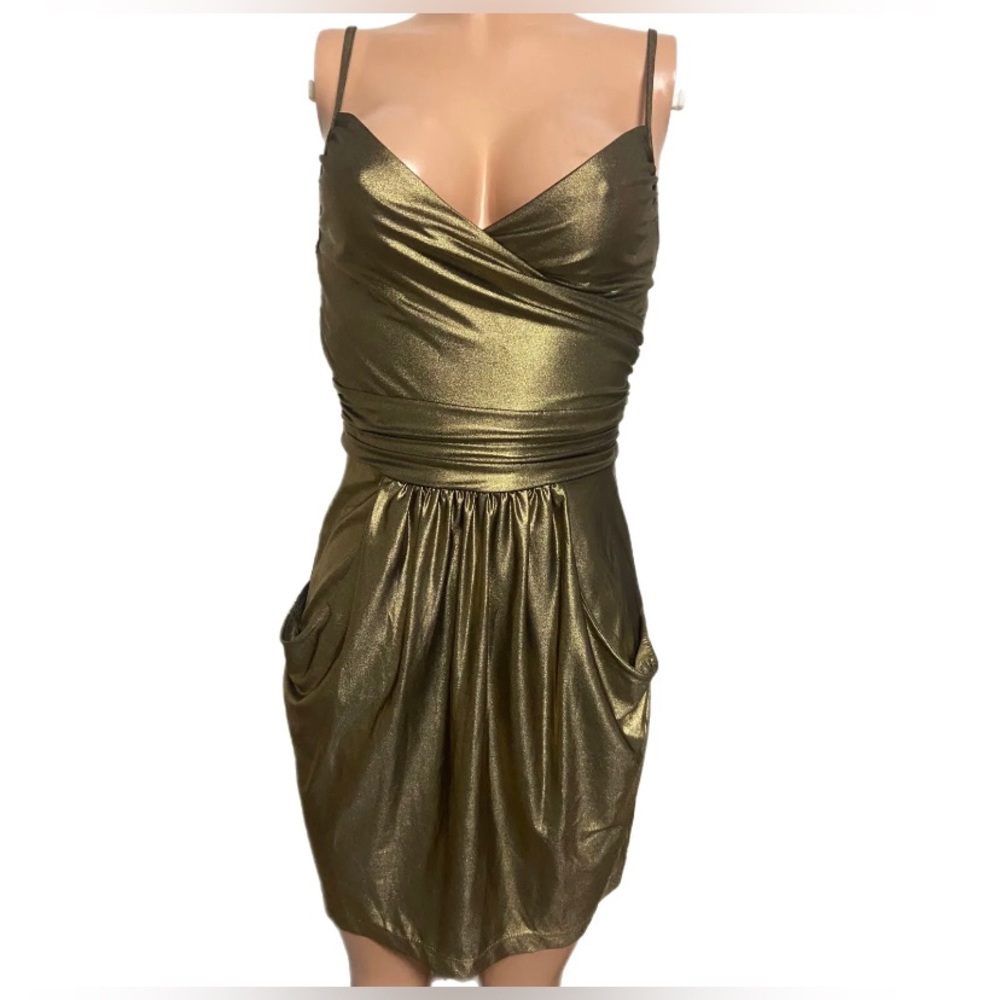 Sexy Black Shimmer pockets Ruched Sweetheart mini Lined Cleavage Dress New S new